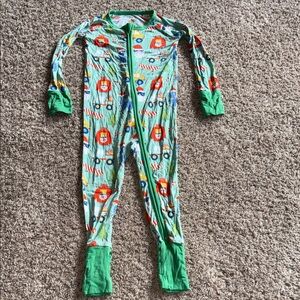 Kiki + Lulu Santa Dino Christmas print zipper sleeper size 18-24mo